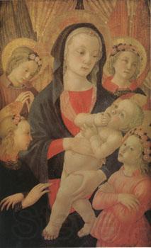 Master of The Castello Nativity The Virgin and Child Surrounded by Four Angels (mk05) France oil painting art